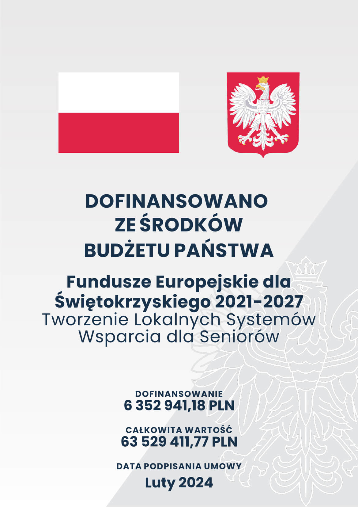 Plakat promujący źródła dofinansowania - budżet państwa