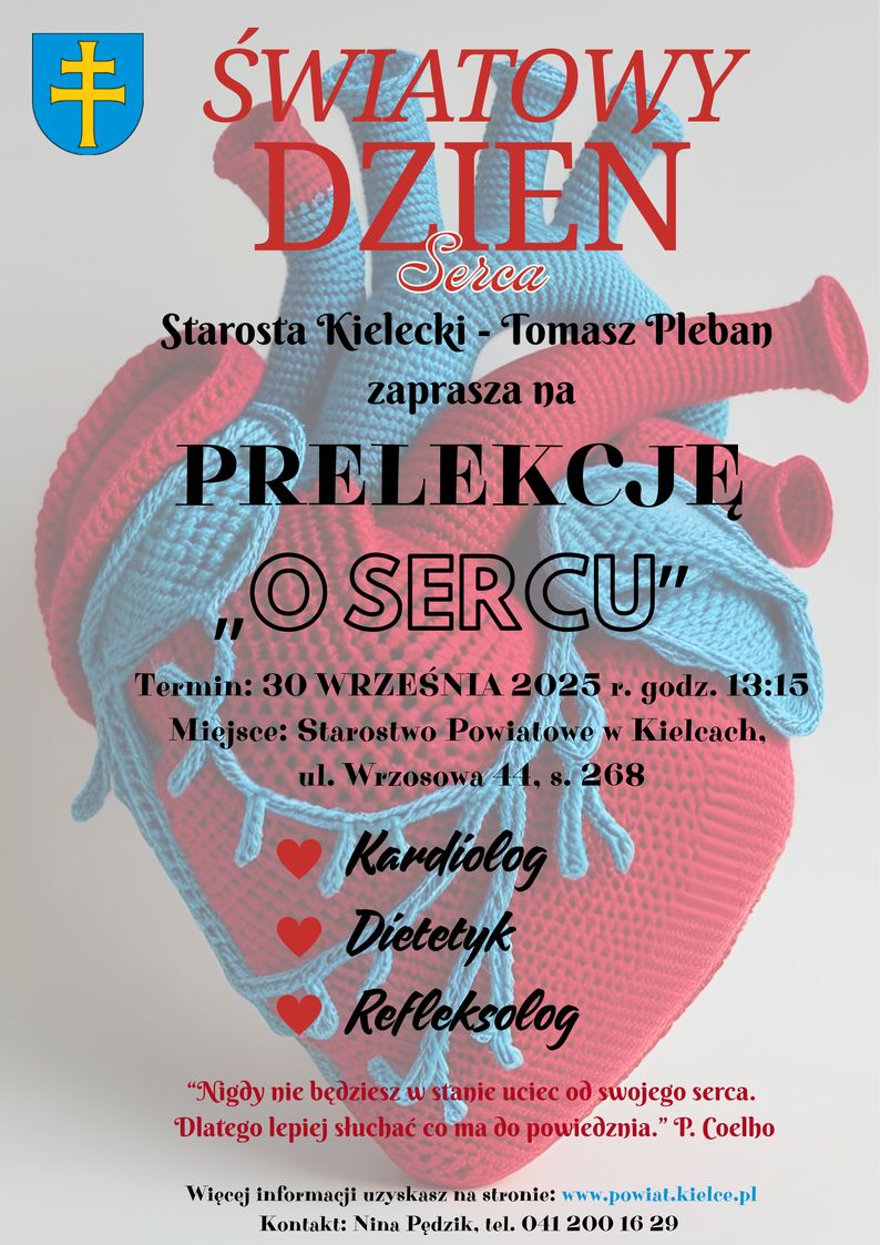Światowy Dzień Serca - plakat prelekcji