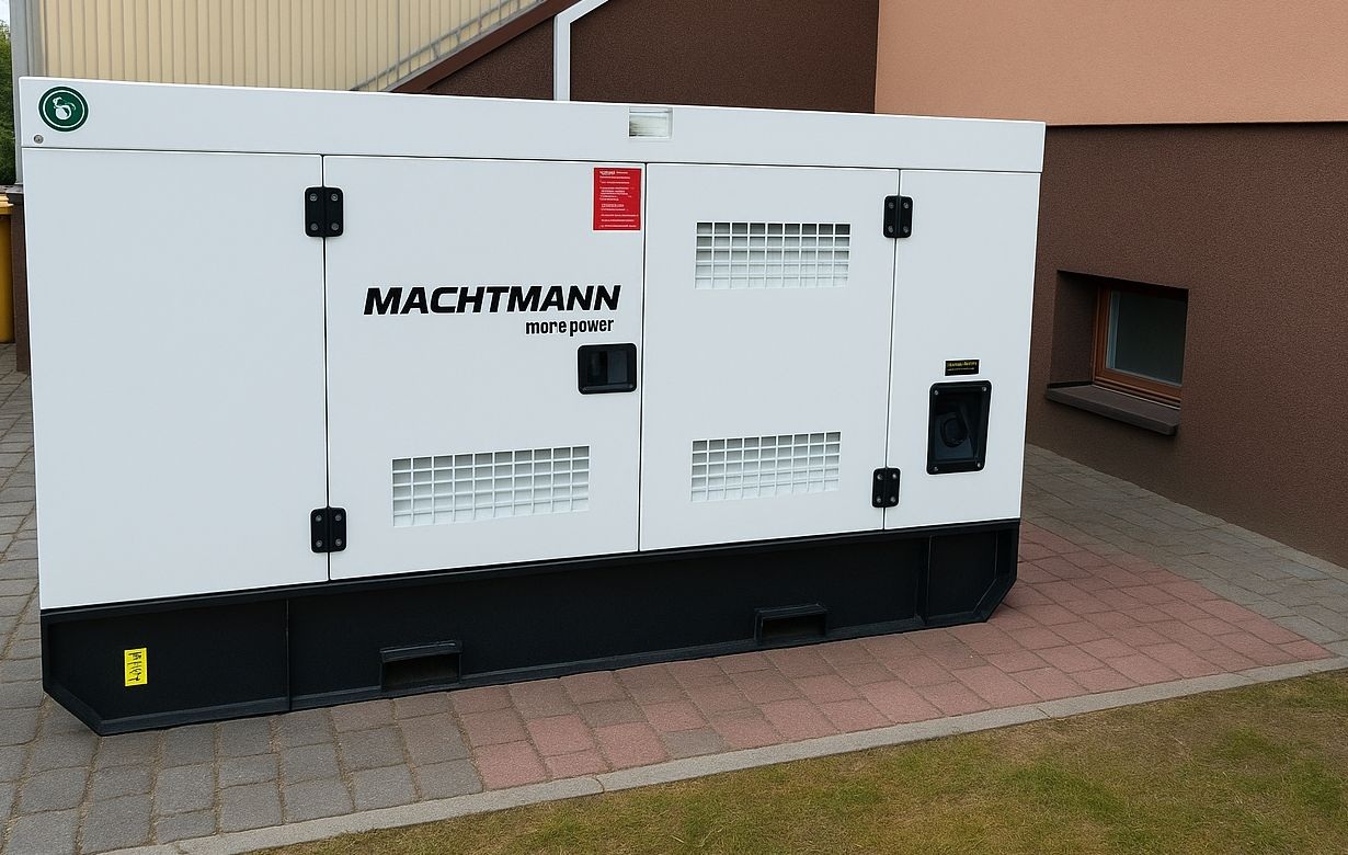 Agregat prądotw&oacute;rczy przed budynkiem SZOZu