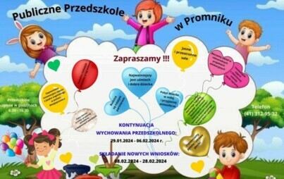 Zdjęcie do Rekrutacja do publicznego Przedszkola w Promniku