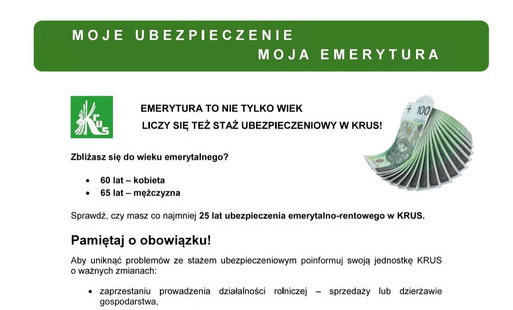 KRUS. Moje ubezpieczenie, moja emerytura.