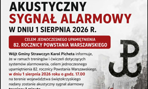 Akustyczny sygnał alarmowy w dniu 1 sierpnia 2026 r. celem jednoczesnego upamiętnienia 82. rocznicy Powstania Warszawskiego