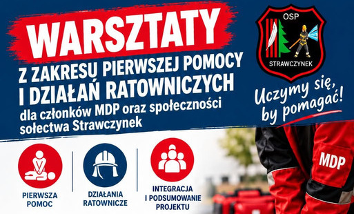 Wwarsztaty z zakresu pierwszej pomocy i działań ratowniczych w Strawczynku  