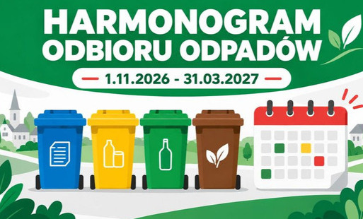 Harmonogram odbioru odpadów: 1.11.2026-31.03.2027